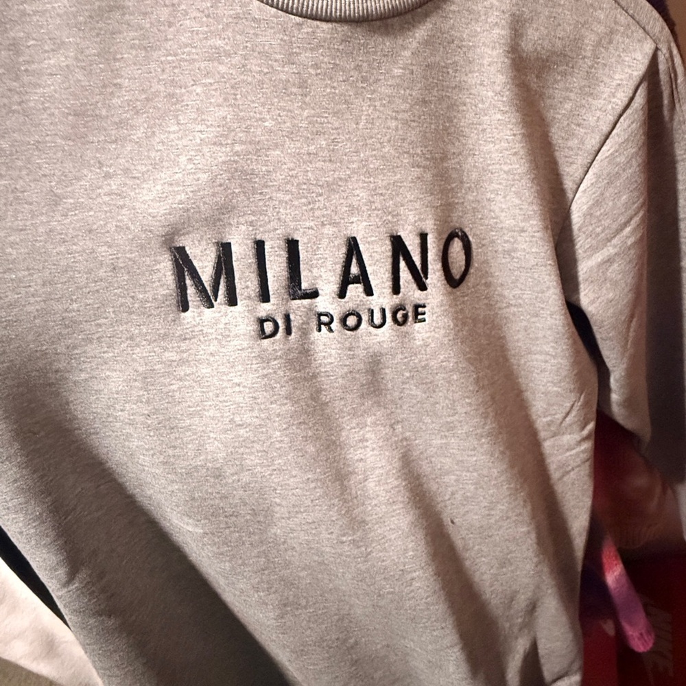 Milano Di Rouge Gray Logo Sweatshirt